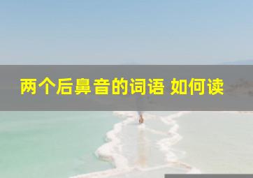 两个后鼻音的词语 如何读